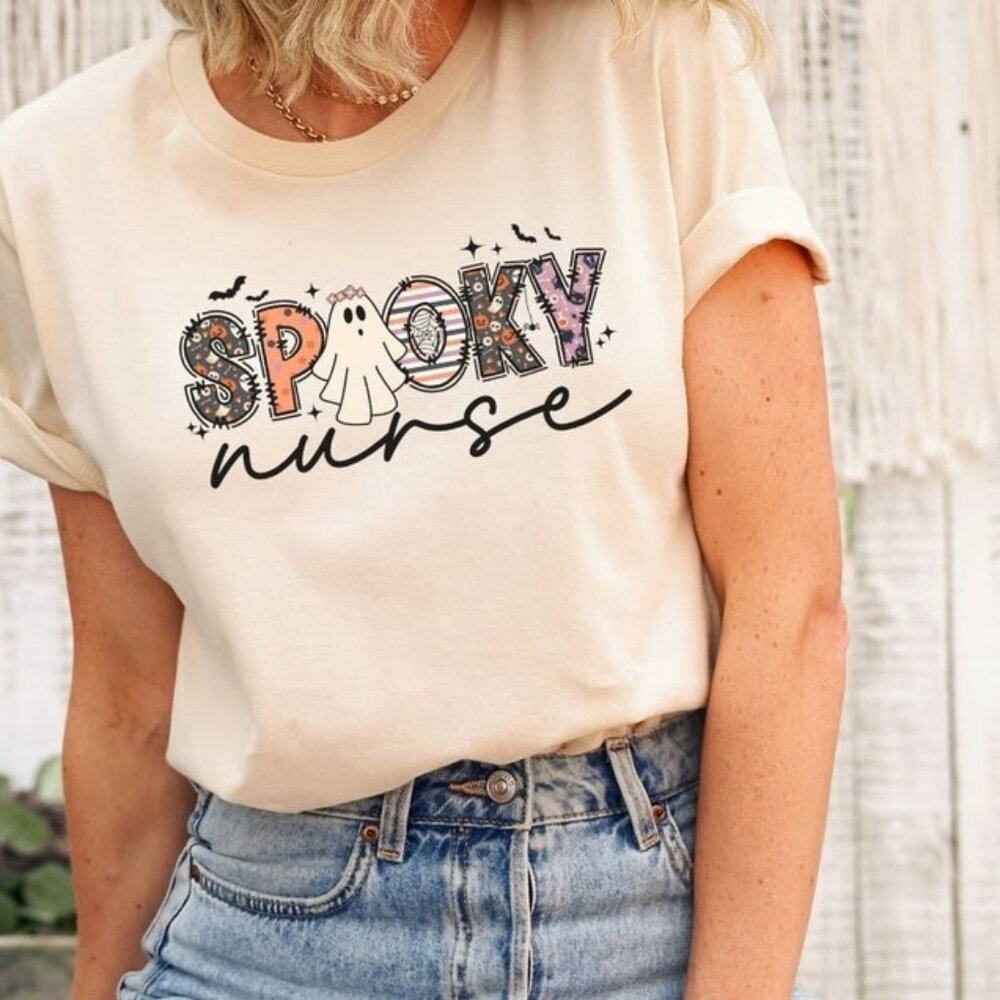 Nurse Halloween Shirt, Spooky Nurse Halloween Nurse T-Shirt, Trick or Treat